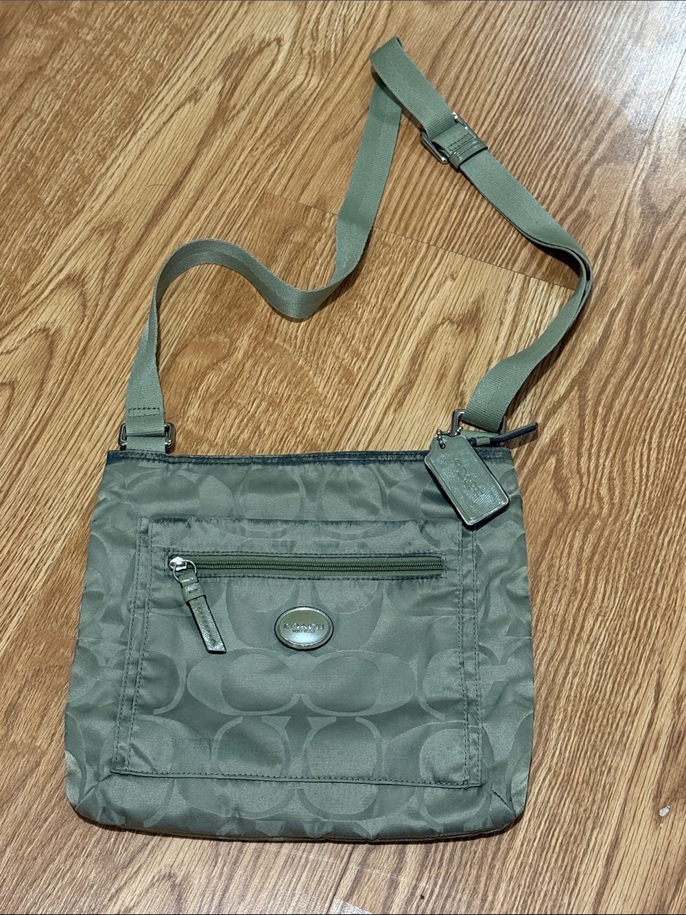 Coach Olive Signature Nylon Crossbody Bag